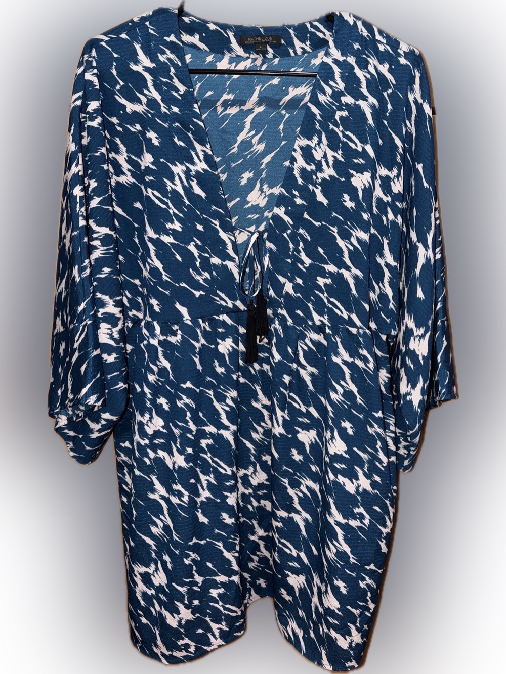 Rachel Zoe Pea In The Pod Maternity V-Neck Tunic with Tassel Tie L